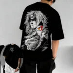 T-shirt Naruto – Jiraiya et Crapaud Géant, Style Monochrome