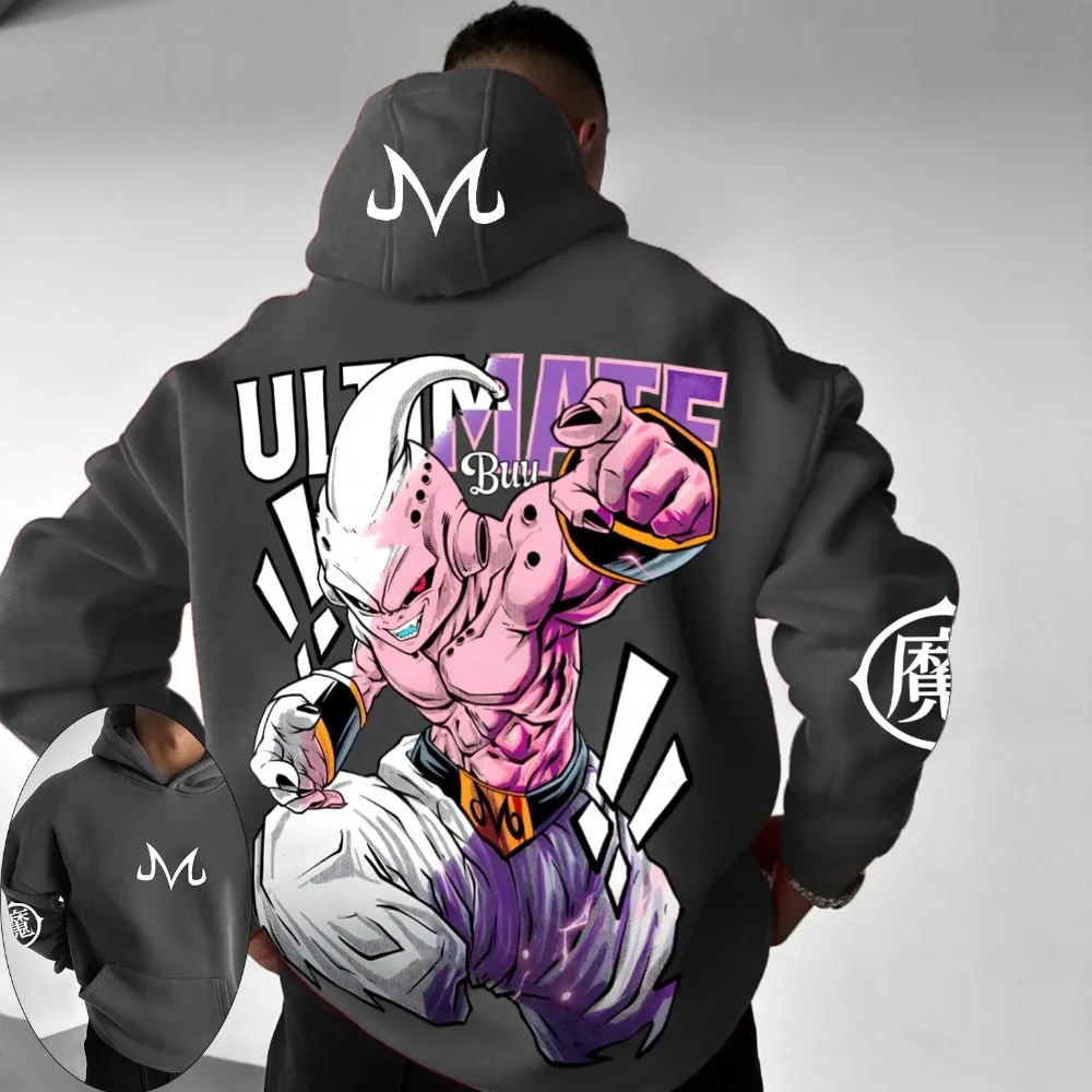 Sweat à capuche gris coton Buu - Dragon Ball Z