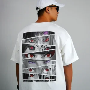 T-shirt Naruto – Design Dojutsu Iconique (Sharingan & Rinnegan)