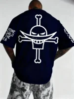 T-Shirt One Piece - L'Équipage de Barbe Blanche "Jolly Roger" & Citation Bleu Marine