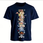 T-Shirt One Piece Homme – Motif Graphique Luffy, Zoro & Ace (Style Harajuku)