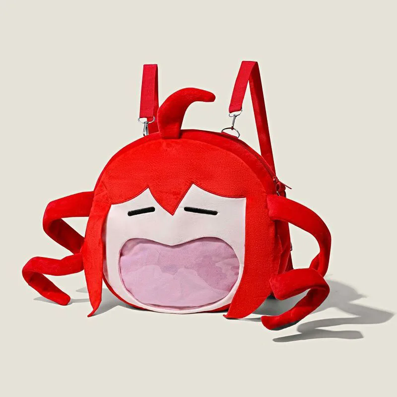 Anime Kasane Teto Cosplay sac à dos Kawaii en peluche épaules sac Transparent sac à dos accessoires accessoire cadeau rouge – Image 2