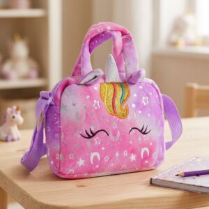 Sac Licorne en Peluche pour Fille - Petit Sac Bandoulière Kawaii