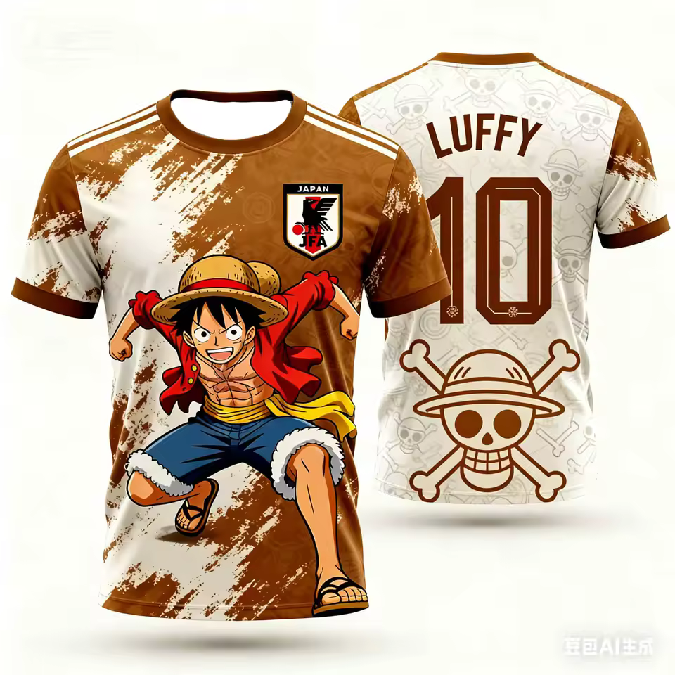 One piece luffu maillot de football
