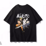 T-shirt Noir Naruto et Sasuke en Combat - Édition Affrontement Ultime