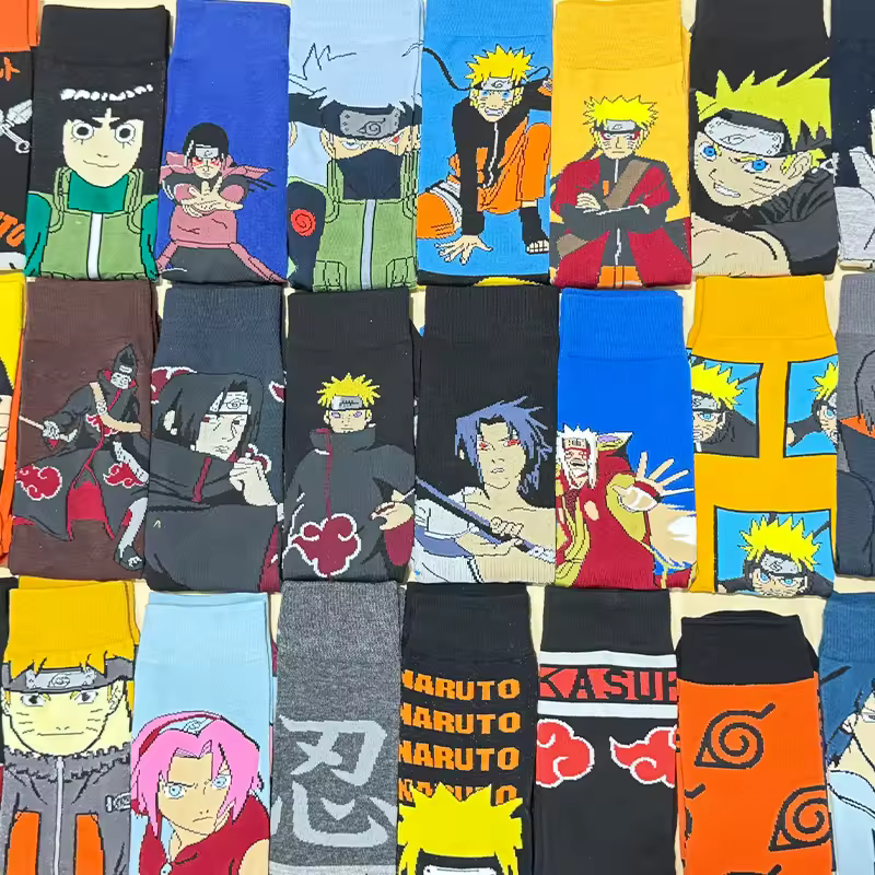 Lot de 6 Paires de Chaussettes Aléatoire Naruto - Édition Style Hip-Hop – Image 3