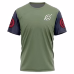 T-shirt Ninja Konoha - Édition Spéciale Col Vert et Manches Courtes