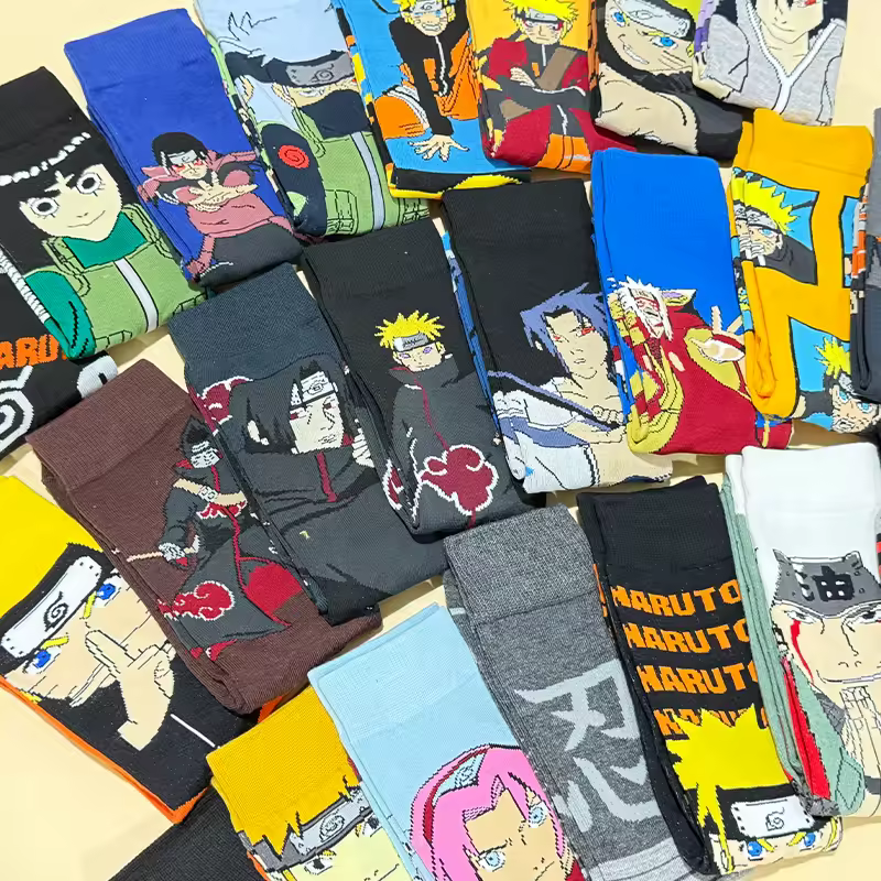 Lot de 6 Paires de Chaussettes Aléatoire Naruto - Édition Style Hip-Hop – Image 4