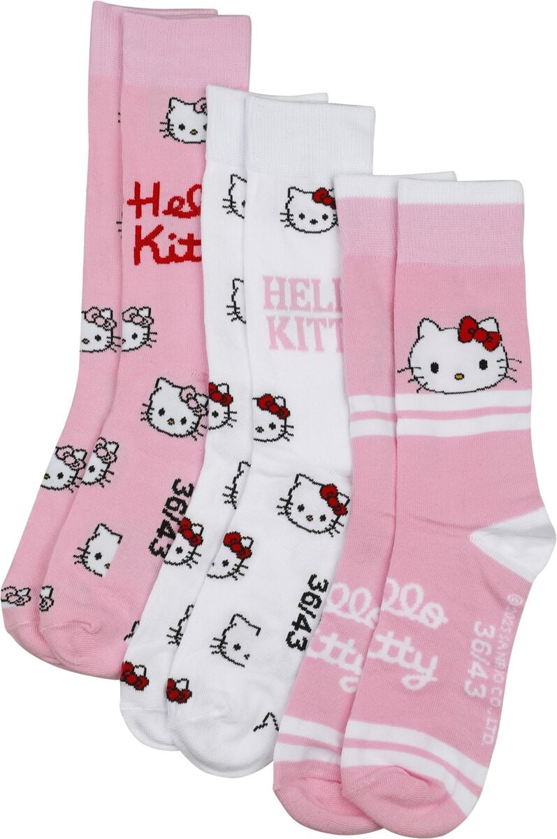Paire de chaussettes multicolores Hello Kitty sous licence officielle