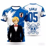 Maillot de football One Piece imprimé double face pour fans d'anime