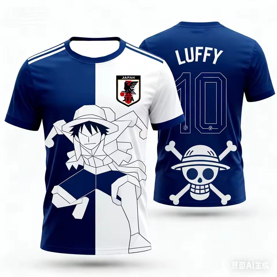 Maillot de football One Piece Luffy Japon pour fans d'anime