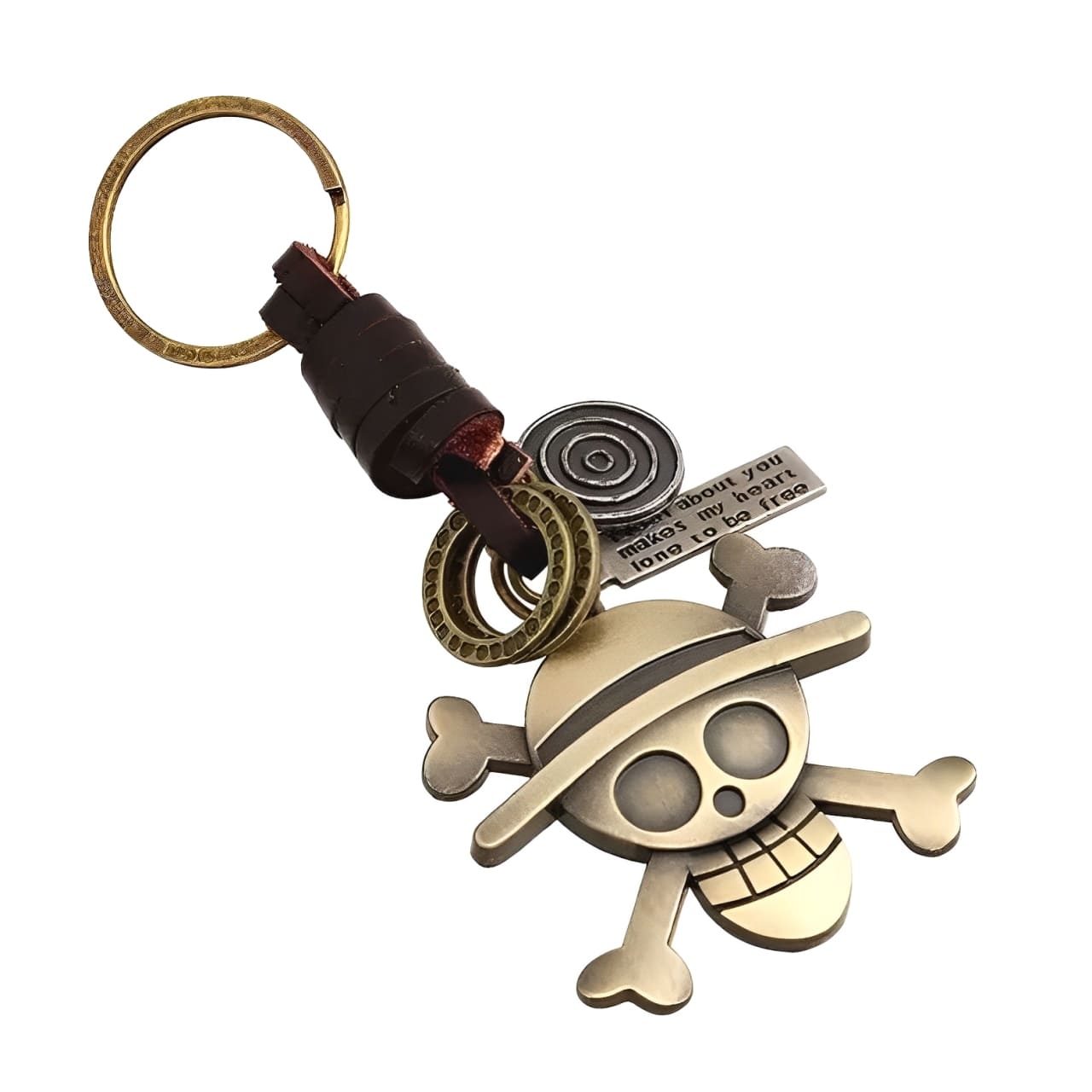 Porte-clés en cuir et acier inoxydable One Piece - vue 2