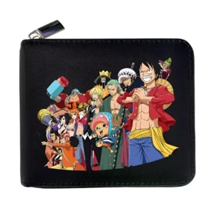 Portefeuille en cuir One Piece arc Dressrosa avec Luffy et ses alliés