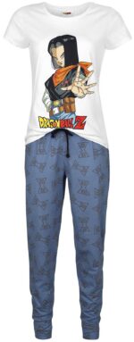 Pyjama Dragon Ball Z Android 17 blanc et bleu