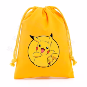 Sac à dos à cordon jaune Pokémon Pikachu pour enfant et fan