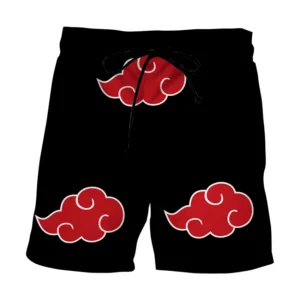 Short de Bain Naruto Akatsuki avec motif de nuages rouges