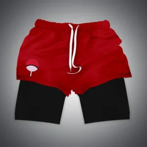 Short Naruto Uchiha avec le symbole du clan