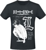 T-shirt noir Death Note pour homme vue de face