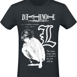 T-shirt noir Death Note pour homme vue de face