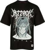 T-shirt noir Eren Yeager L'Attaque des Titans - Vue principale