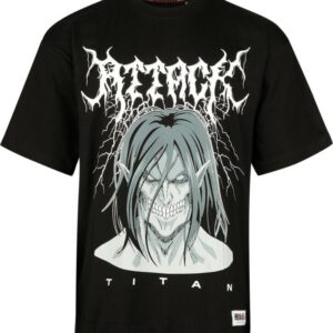 T-shirt noir Eren Yeager L'Attaque des Titans - Vue principale