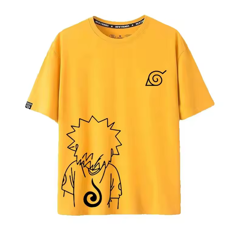 T-shirt Naruto col rond imprimé style anime manga