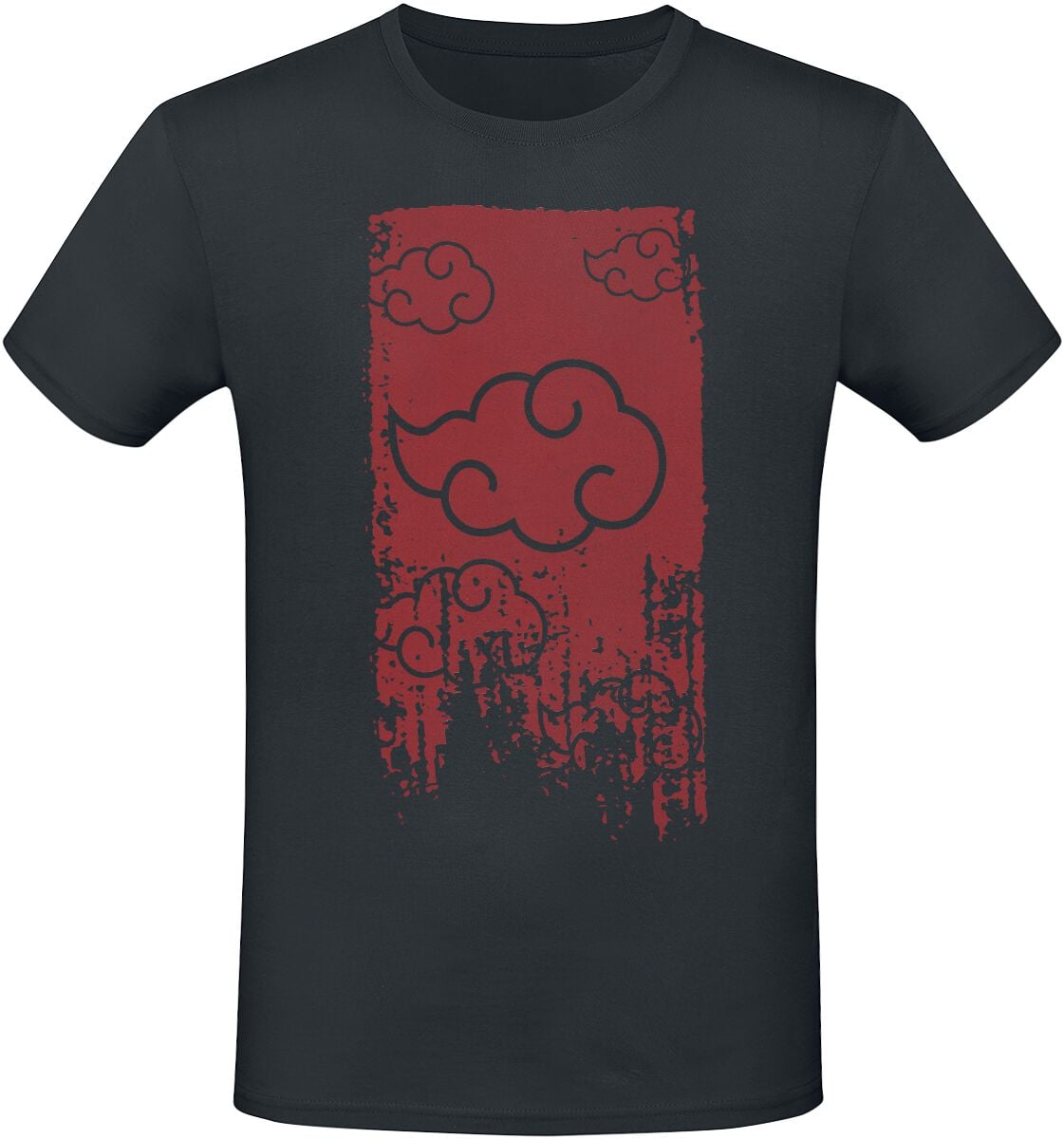 T-Shirt Naruto Shippuden Akatsuki noir face avant