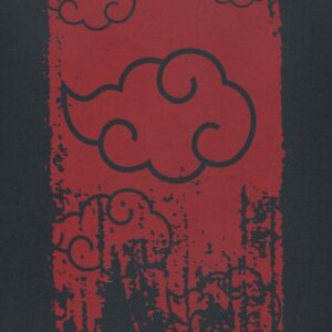 T-Shirt Naruto Shippuden Akatsuki noir face avant - vue 2