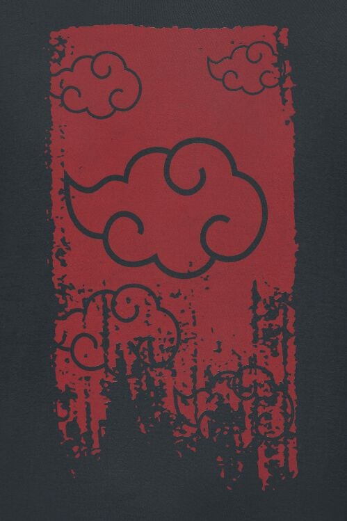 T-Shirt Naruto Shippuden Akatsuki noir face avant - vue 2