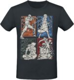 T-Shirt noir Naruto Shippuden avec visuel des personnages