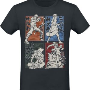 T-Shirt noir Naruto Shippuden avec visuel des personnages