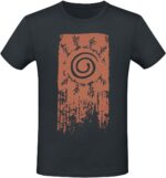 T-shirt noir Naruto Shippuden avec le symbole de Konoha