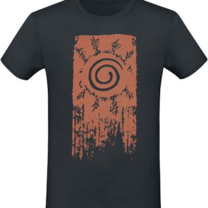 T-shirt noir Naruto Shippuden avec le symbole de Konoha