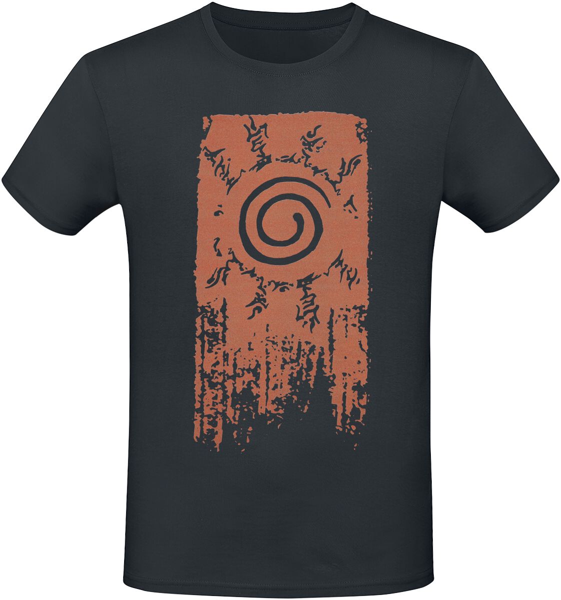 T-shirt noir Naruto Shippuden avec le symbole de Konoha