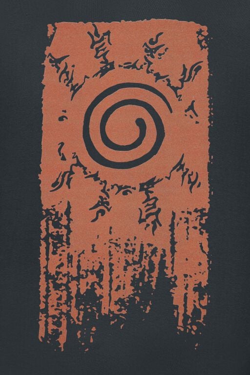 T-shirt noir Naruto Shippuden avec le symbole de Konoha - vue 2