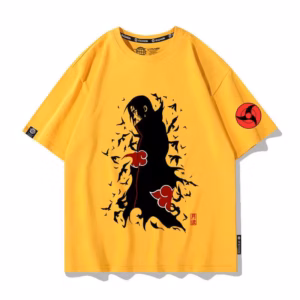 T-shirt Naruto Uchiwa et Kakashi design manga tendance
