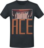 T-shirt noir Ace One Piece vue de face