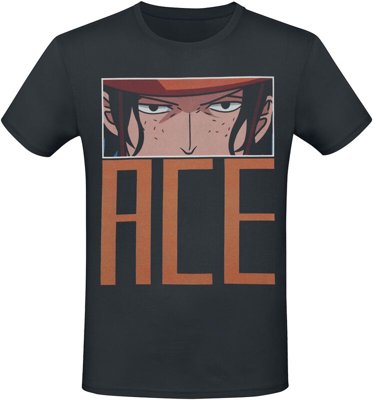 T-shirt noir Ace One Piece vue de face