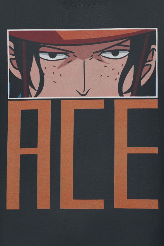 T-shirt noir Ace One Piece vue de face - vue 2