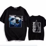 T-shirt noir Satoru Gojo avec bandeau Jujutsu Kaisen