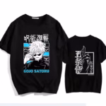 T-shirt noir Satoru Gojo lunettes Jujutsu Kaisen
