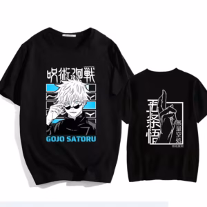 T-shirt noir Satoru Gojo lunettes Jujutsu Kaisen