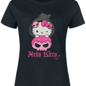 T-shirt noir Hello Kitty manches courtes vue principale