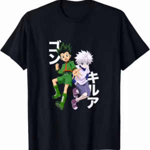 T-shirt noir Hunter x Hunter Gon et Killua style Harajuku