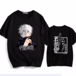 T-shirt noir Satoru Gojo Jujutsu Kaisen pour fans d'anime
