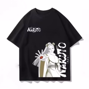 T-shirt noir Kaguya Otsutsuki Naruto streetwear