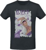 T-shirt noir Luffy One Piece vue de face