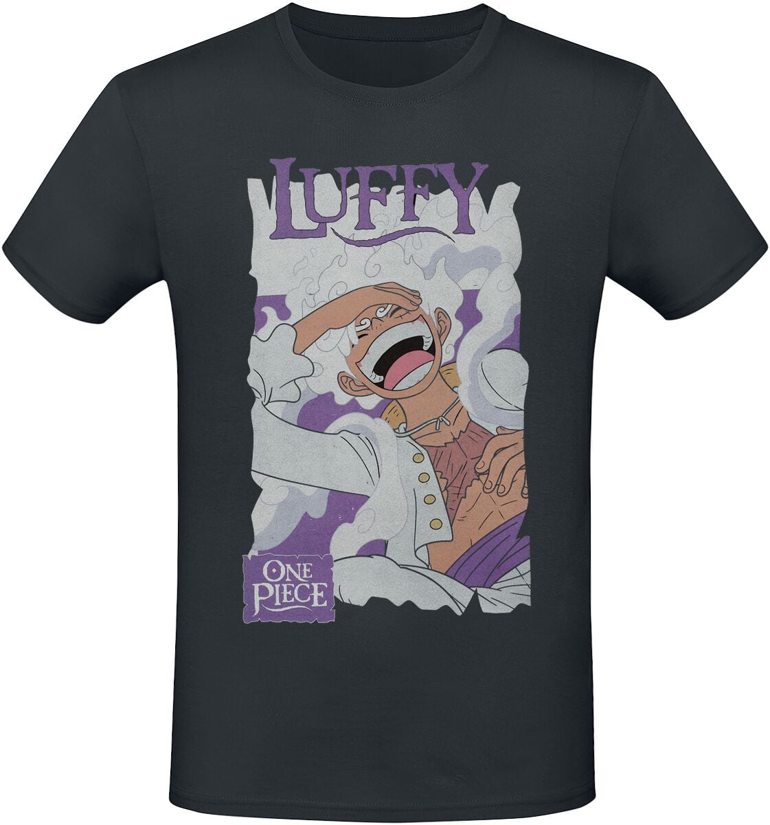 T-shirt noir Luffy One Piece vue de face