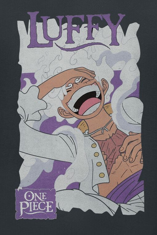 T-shirt noir Luffy One Piece vue de face - vue 2