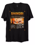 T-shirt noir Naruto Shinobi - Vue principale